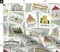 Postcard Vintage Italy Lettering Travel Retro Trip Custom Printed Fabric by Spoonflower Various Fabrics by the Yard or Fat Quarter